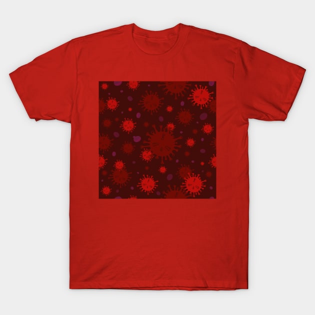 Seamless Pattern Red Blood Cell Virus Disease T-Shirt by DwiRetnoArt99